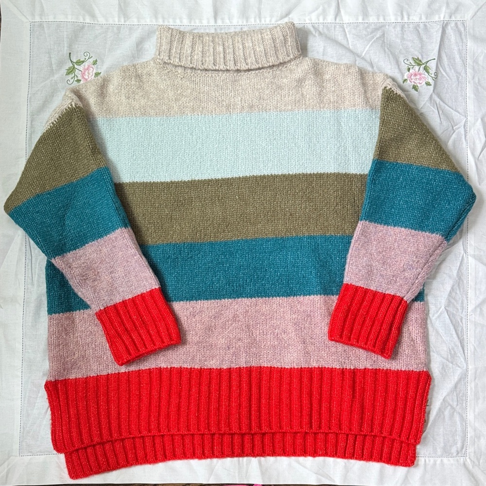 Striped Multicolor Turtleneck Sweater